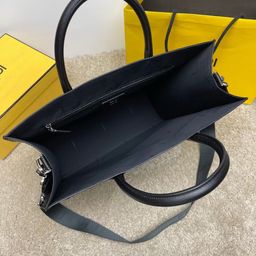 Fendi x FRGMT brown FF fabric bag Shopper F7678 black Fendi x FRGMT brown FF fabric bag Shopper F7678 black