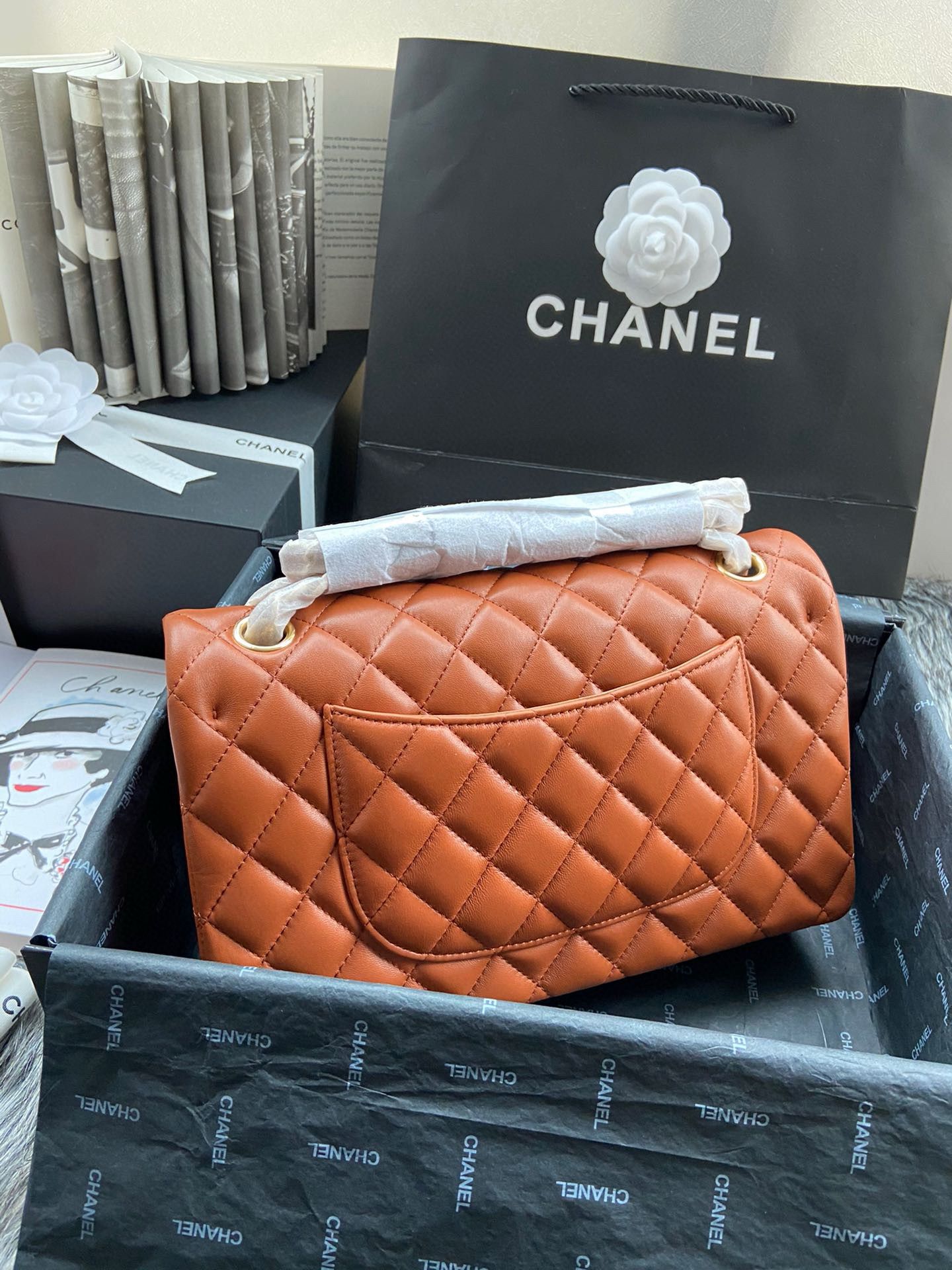 Chanel 2.55 Series Flap Bag Original Sheepskin Leather Y01295 A01112 Brown Gold-Tone hardware Chanel 2.55 Series Flap Bag Original Sheepskin Leather Y01295 A01112 Brown Gold-Tone hardware