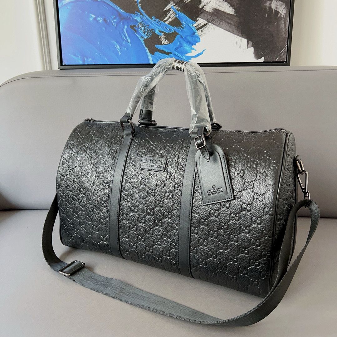 Gucci Original Leather Keepall Strap Travel Bag 206501 Black Gucci Original Leather Keepall Strap Travel Bag 206501 Black