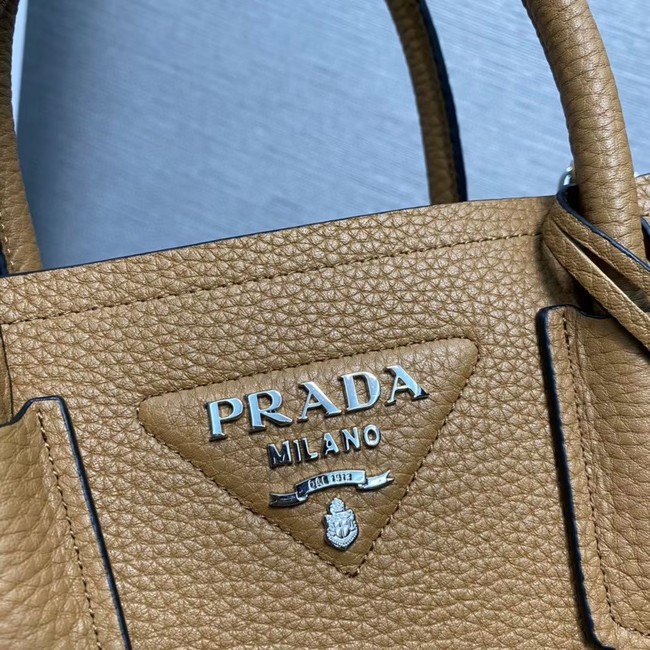 Prada Double leather mini bag 1BG443 brown
