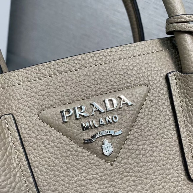 Prada Double leather mini bag 1BG443 gray
