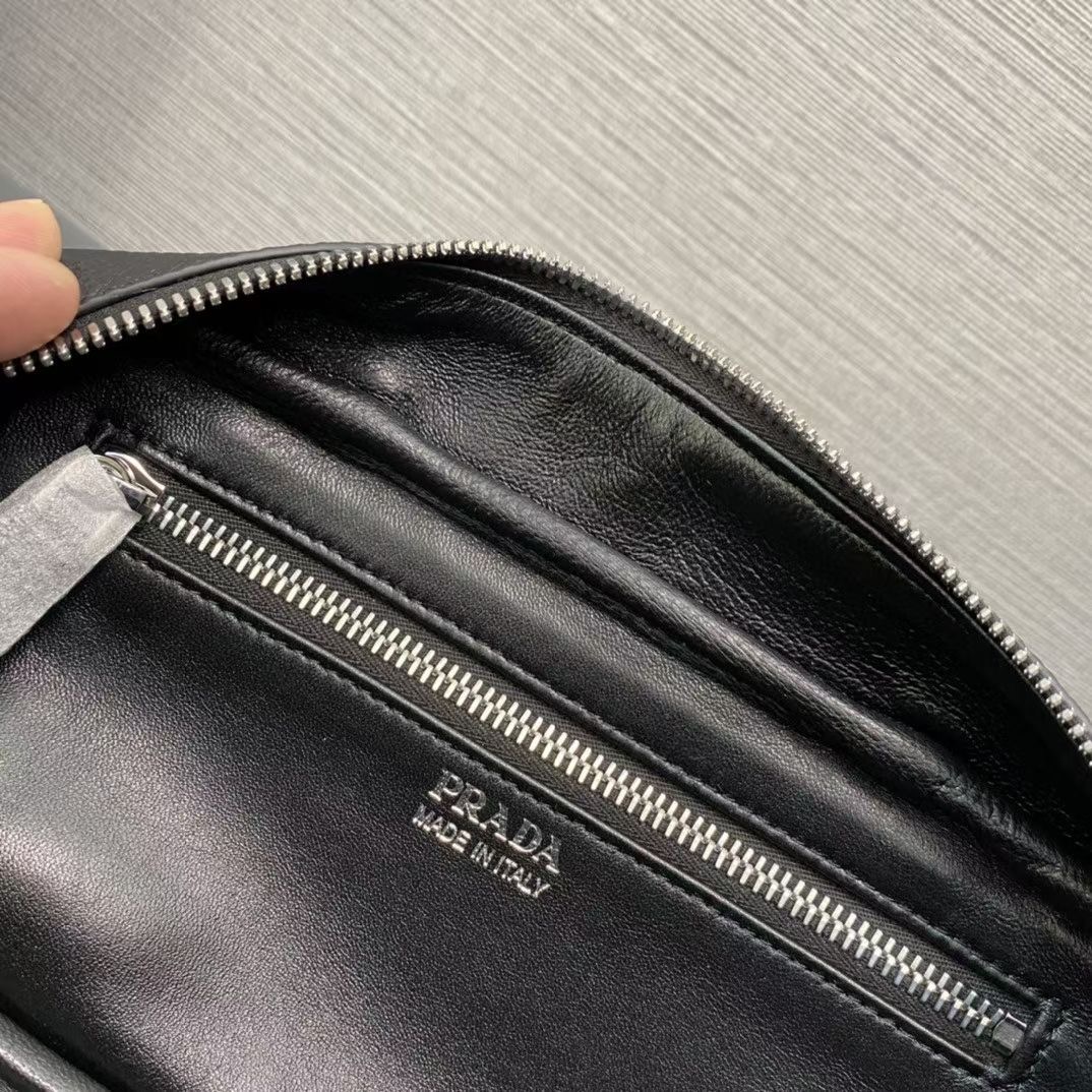 Prada Double leather small bag 1BB102 black