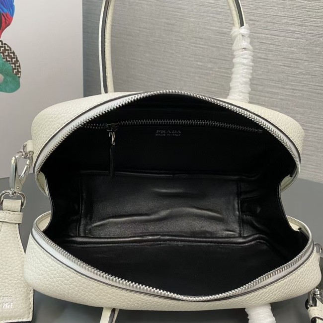 Prada Double leather small bag 1BB102 white