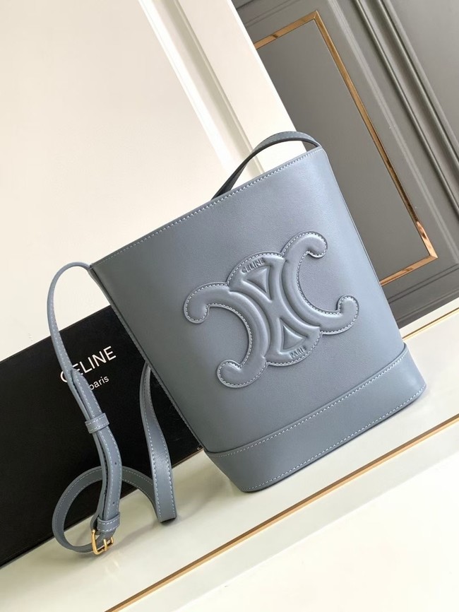 CELINE SMALL BUCKET CUIR TRIOMPHE IN SMOOTH CALFSKIN 198243 gray