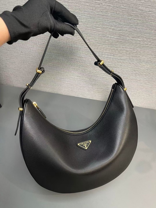 Prada Large leather shoulder bag 1BC212 black
