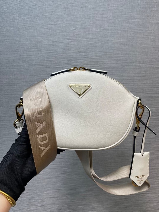 Prada Leather mini shoulder bag 1BH212 white