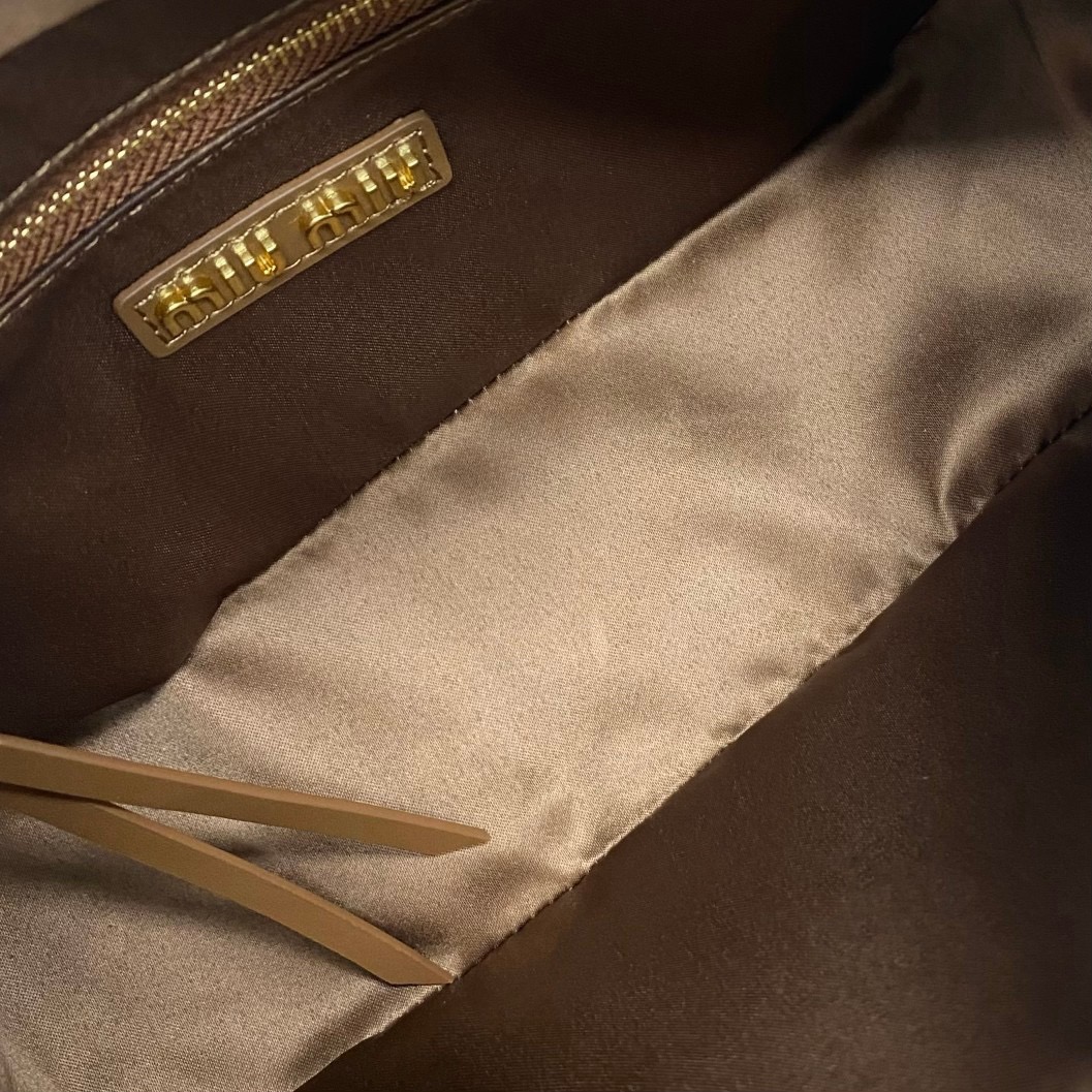MIU MIU Original Leather Top Handle Bag 5BB147 BROWN