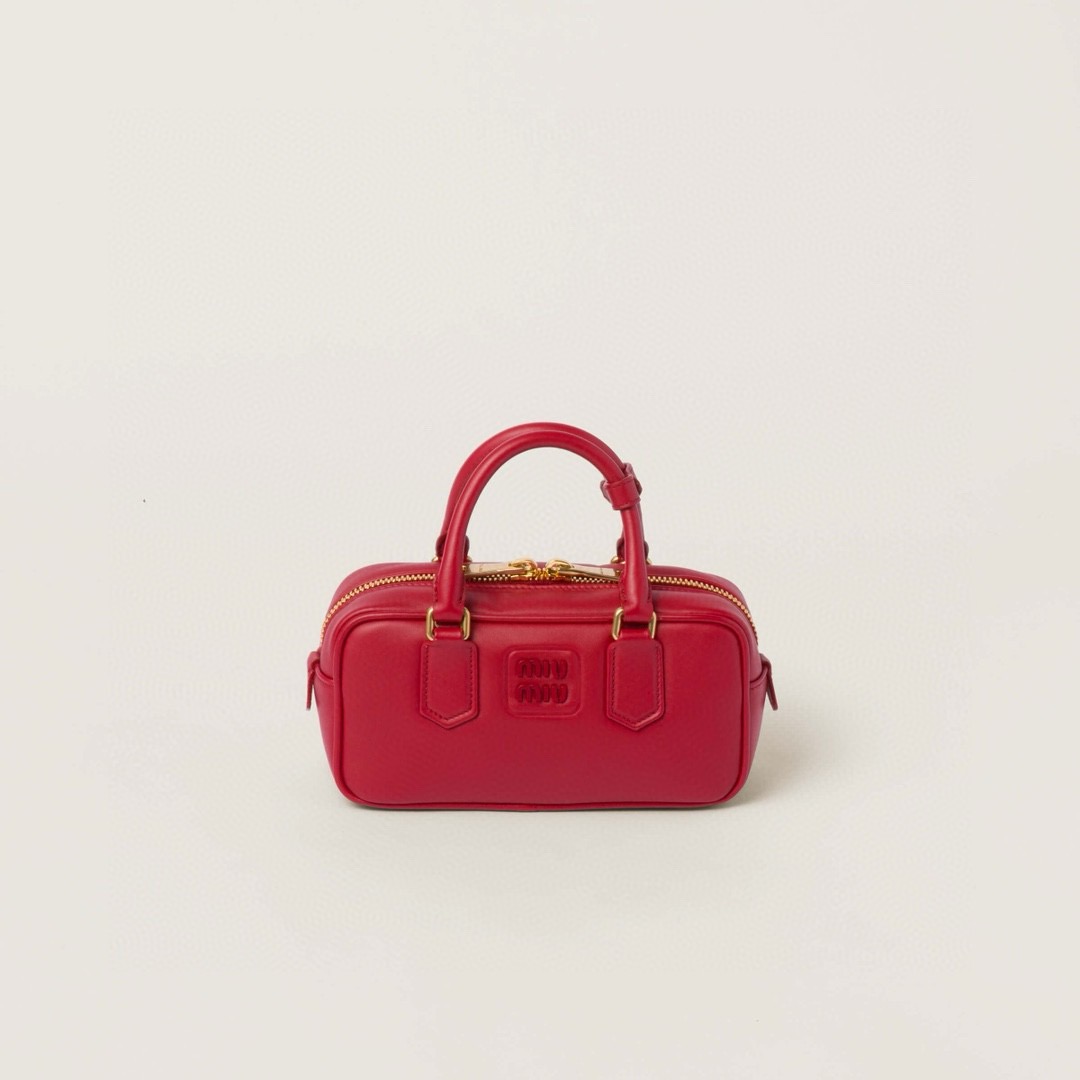 MIU MIU Original Leather Top Handle Bag 5BB147 RED