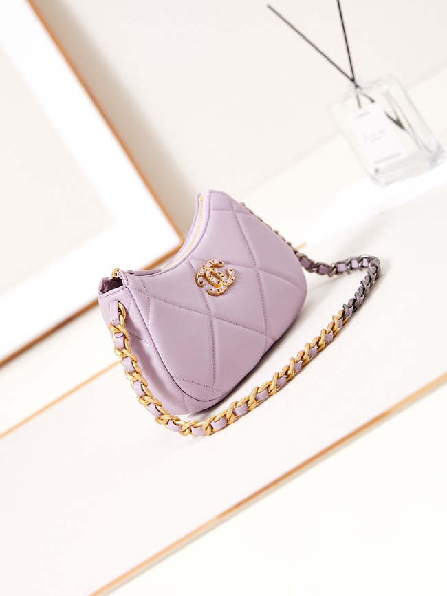 CHANEL 19 CLUTCH WITH CHAIN AP3763 purple