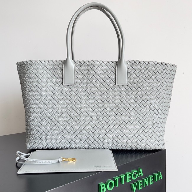 Bottega Veneta Large intreccio leather tote bag 608811 Gray