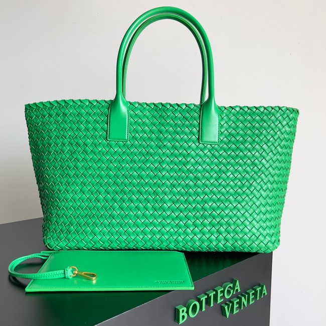 Bottega Veneta Large intreccio leather tote bag 608811 Green