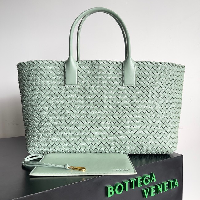 Bottega Veneta Large intreccio leather tote bag 608811 light green