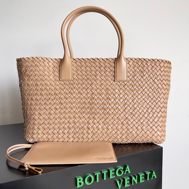 Bottega Veneta Large intreccio leather tote bag 608811 Apricot