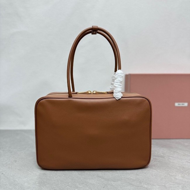 MIU MIU Original Leather Top Handle Bag 5BB117 brown