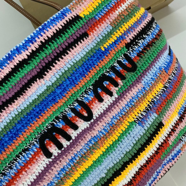 MIUMIU IN RAFFIA Shoulder Bags 5BB159 Rainbow