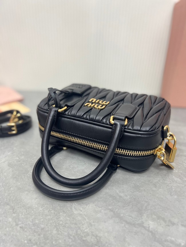 MIU MIU Original Leather Top Handle Bag 5BB123 black