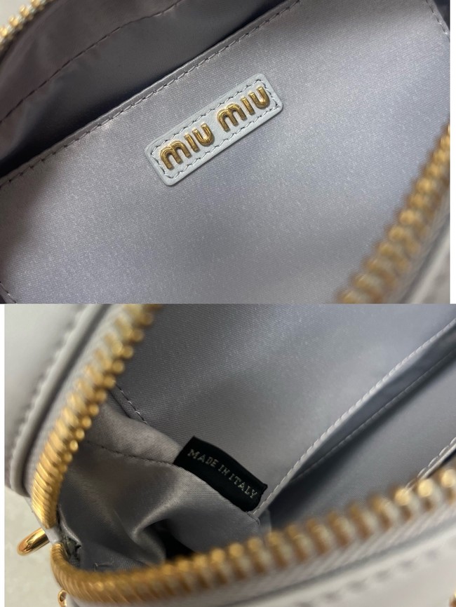 MIU MIU Original Leather Top Handle Bag 5BB123 light blue