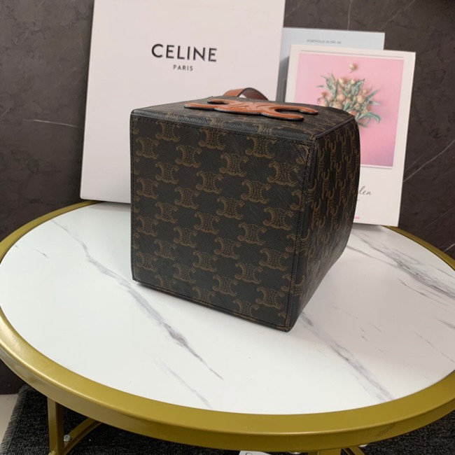 CELINE ENVELOPPE BAG IN TRIOMPHE CANVAS AND CALFSKIN 199202 TAN