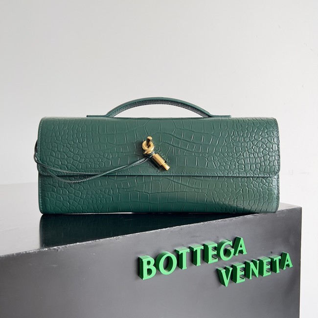 Bottega Veneta Long Clutch Andiamo With Handle alligator leather 741511 dark green