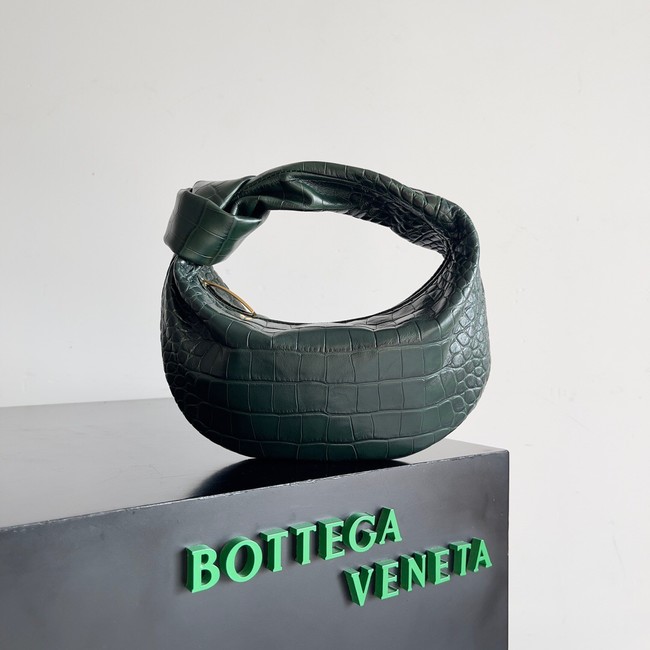 Bottega Veneta Mini Jodie Mini alligator leather top handle bag 717709 dark green
