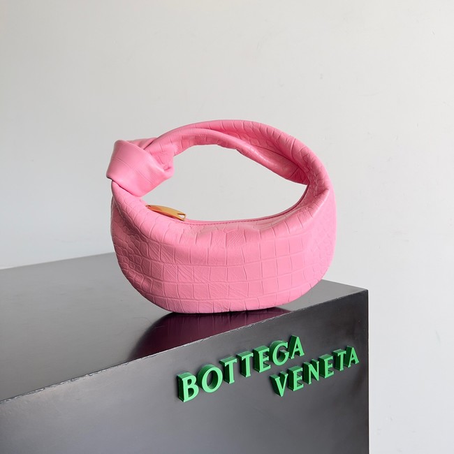 Bottega Veneta Mini Jodie Mini alligator leather top handle bag 717709 pink