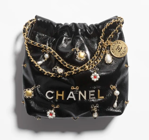 CHANEL 22 MINI HANDBAG AS3980 black&Enamel
