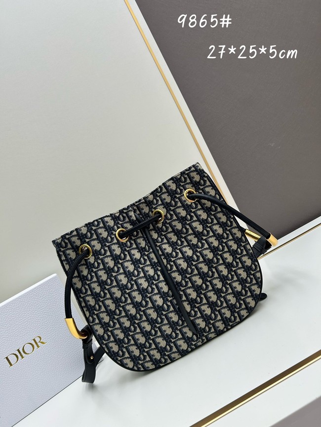 Medium Dior Nolita Bag Blue Dior Oblique Embroidery M2312UN