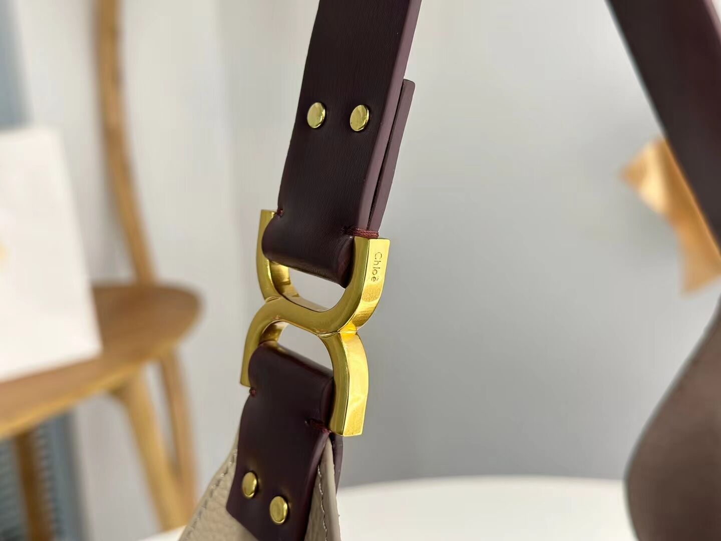 CHLOE leather shoulder bag CL224765 gray CHLOE leather shoulder bag CL224765 gray