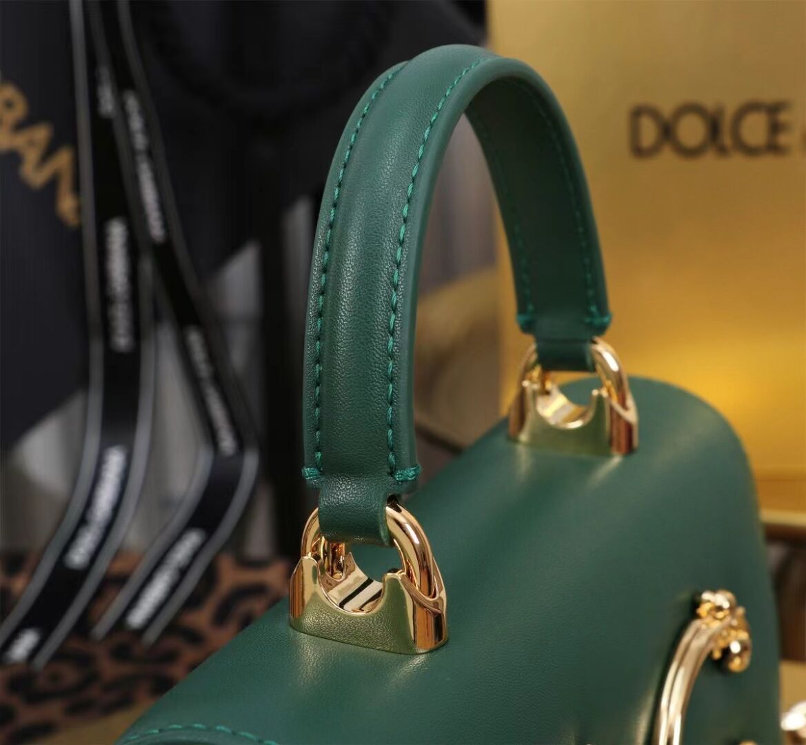 Dolce & Gabbana leather Shoulder Bag G6504 green Dolce & Gabbana leather Shoulder Bag G6504 green