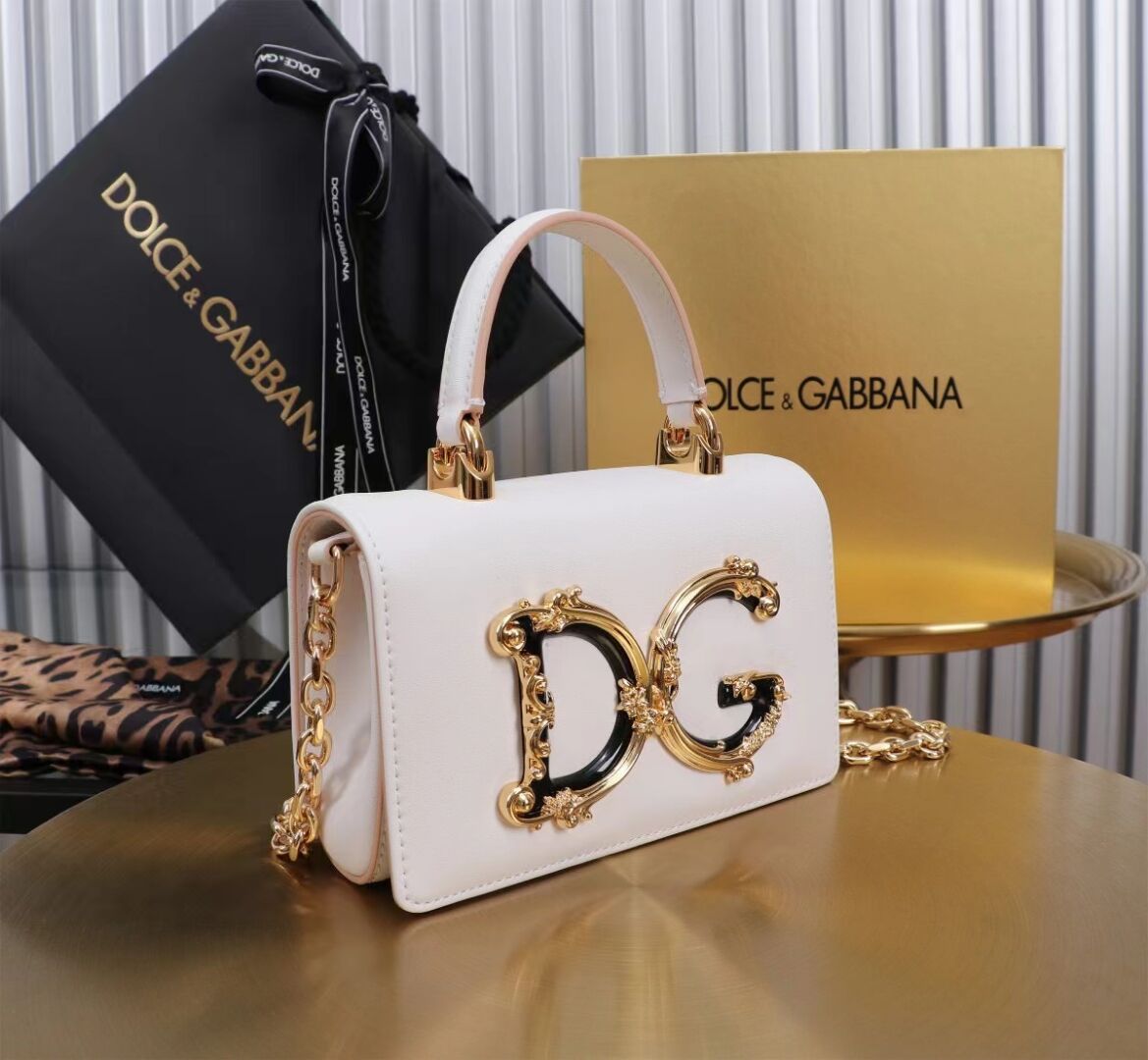 Dolce & Gabbana leather Shoulder Bag G6504 white Dolce & Gabbana leather Shoulder Bag G6504 white