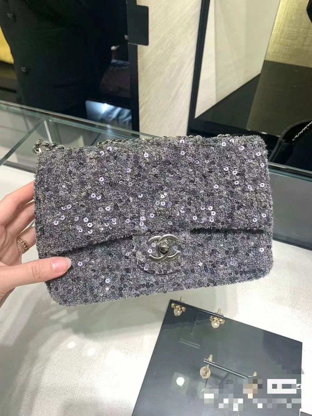 Chanel 24A SMALL FLAP BAG AS3965 Gray Chanel 24A SMALL FLAP BAG AS3965 Gray