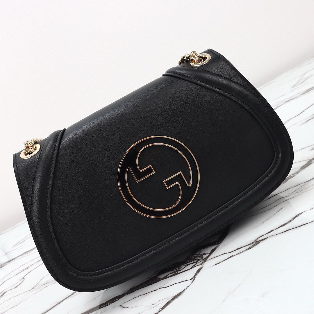 GUCCI BLONDIE SMALL SHOULDER Original Leather Bag 815715 black GUCCI BLONDIE SMALL SHOULDER Original Leather Bag 815715 black