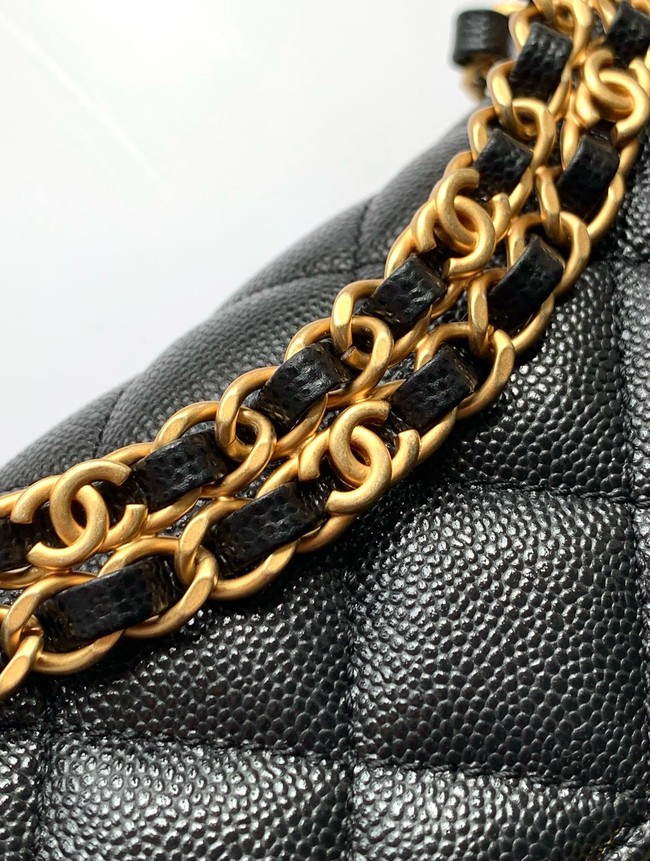 Chanel Grained Calfskin Shoulder Bag AS5329 black