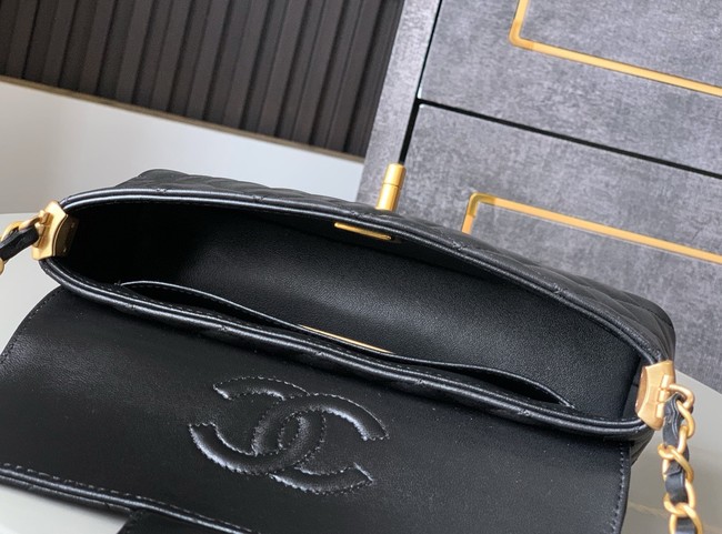 Chanel MINI FLAP BAG WITH TOP HANDLE AS5354 black