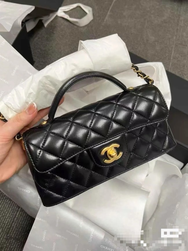 Chanel MINI FLAP BAG WITH TOP HANDLE AS5354 black
