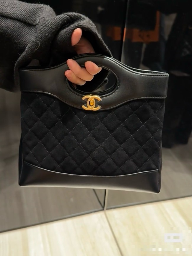Chanel SUEDE mini 31 bag AP3656 black