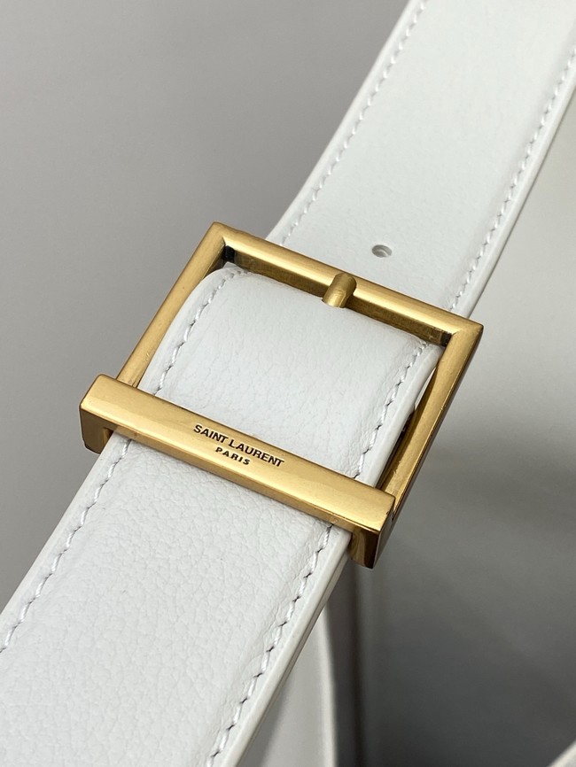 SAINT LAURENT LE 5 A 7 SUPPLE LARGE IN GRAINED LEATHER 753837 BLANC VINTAGE