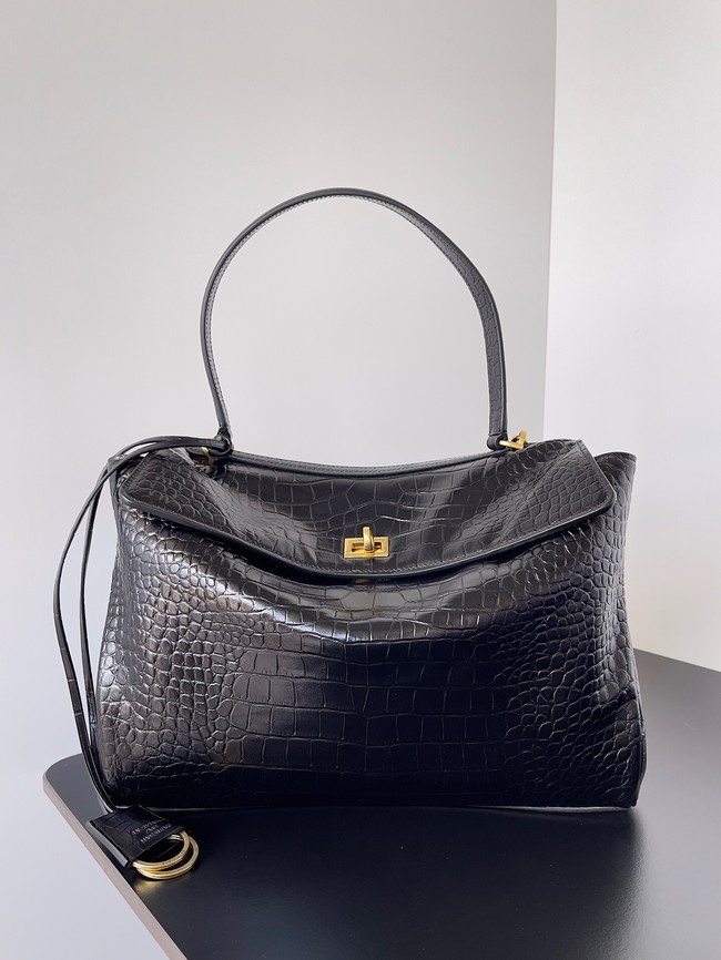 Balenciaga Rodeo Handbag Large crocodile skin 795458 black