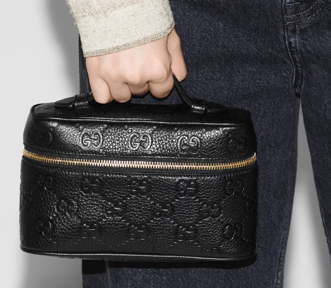 GUCCI GG EMBLEM SUPER MINI BAG 815949 black GUCCI GG EMBLEM SUPER MINI BAG 815949 black