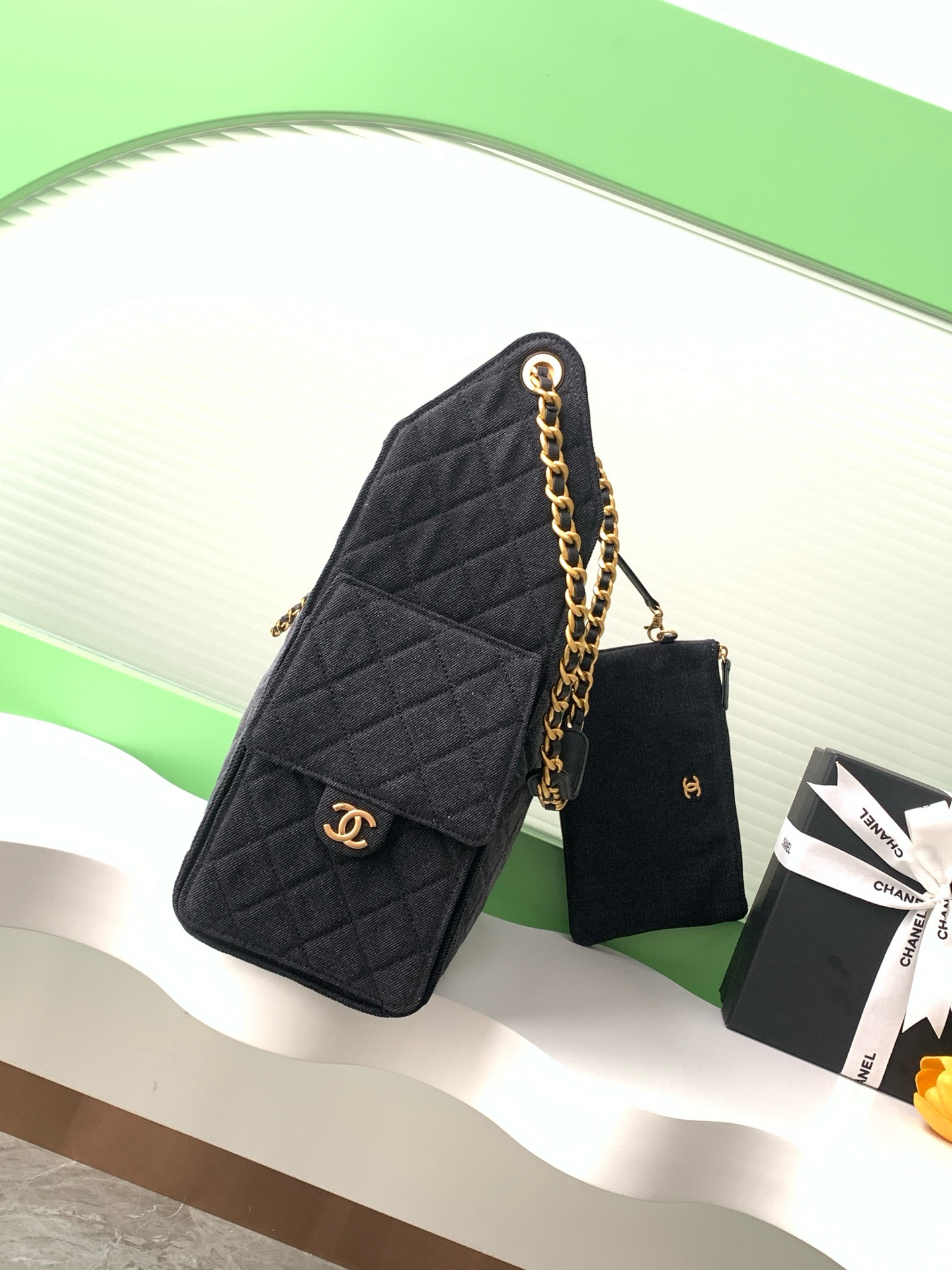 Chanel Denim HOBO BAG AS5231 black