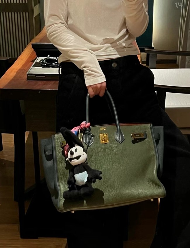 Hermes Birkin Tote Bag Original Togo Leather 6635 Khaki & camel