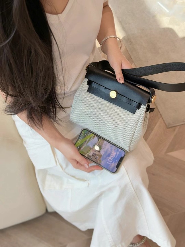 Hermes mini Herbag 20CM Original Canvas Leather & Calfskin 48888-6
