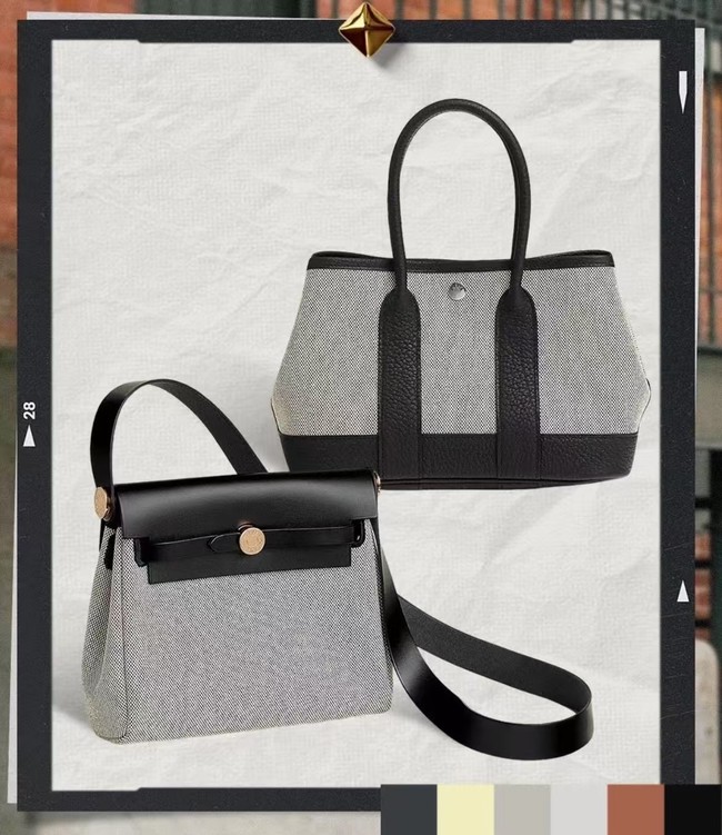 Hermes mini Herbag 20CM Original Canvas Leather & Calfskin 48888-6