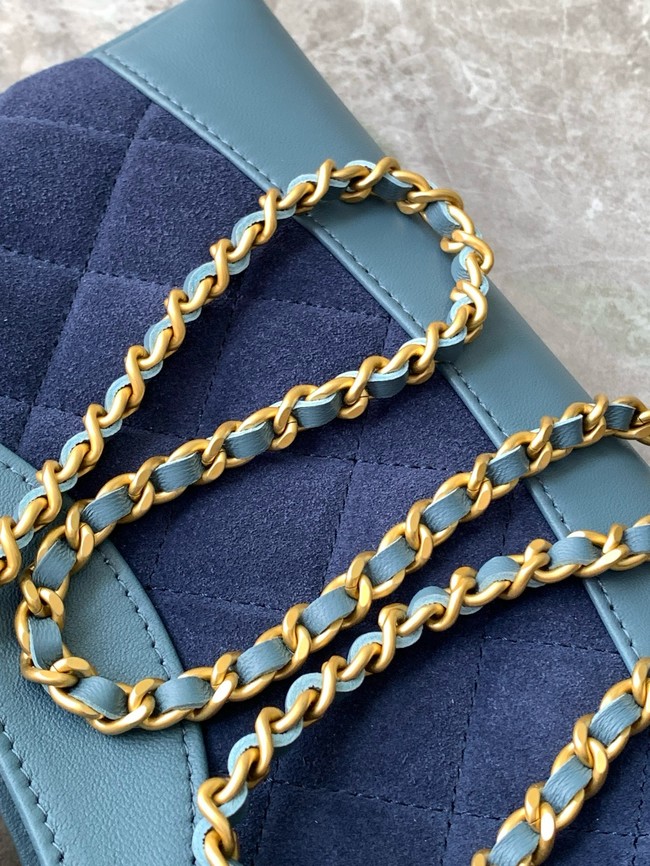 Chanel SUEDE mini 31 bag AP3656 blue