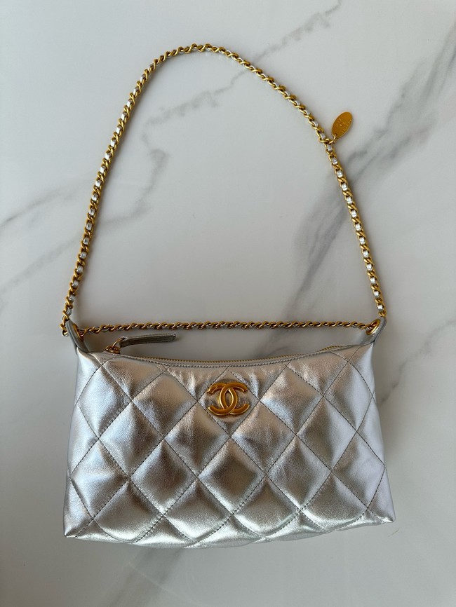 Chanel small HOBO BAG AS5528 Silver