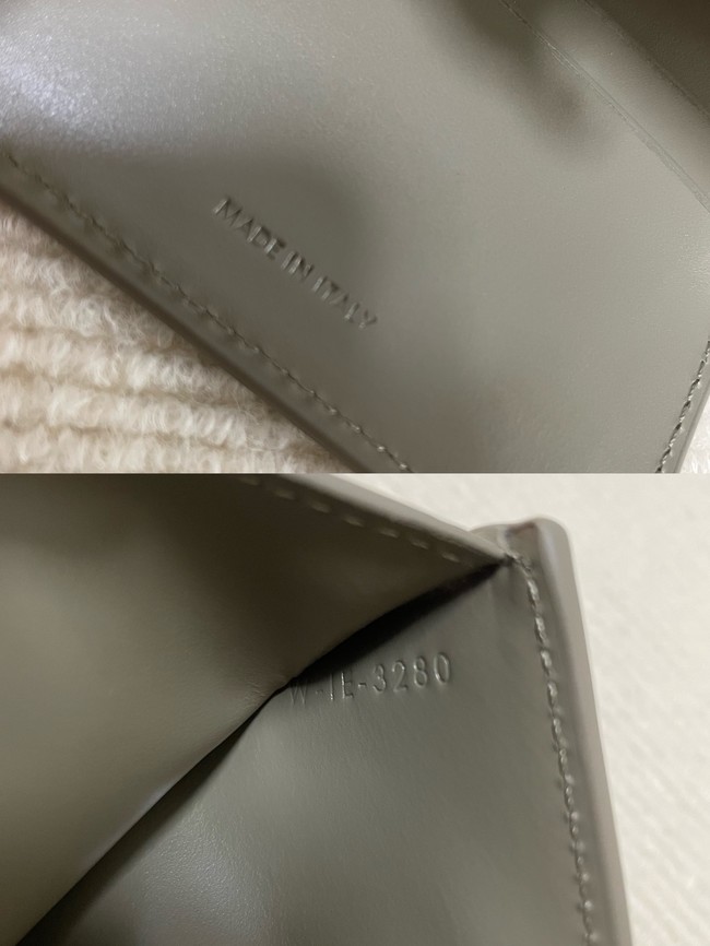 Celine SMALL FLAP WALLET TRIOMPHE IN SHINY CALFSKIN 10L653 dark gray