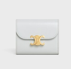 Celine SMALL FLAP WALLET TRIOMPHE IN SHINY CALFSKIN 10D783 MOON