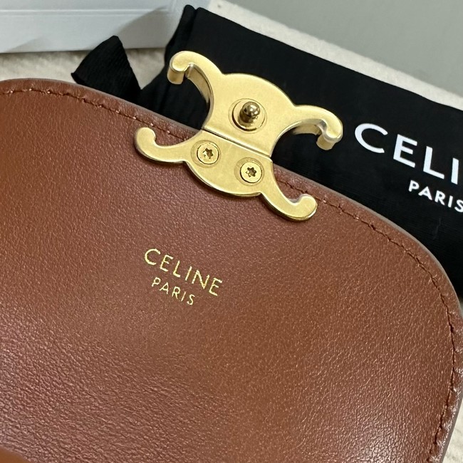 Celine SMALL FLAP WALLET TRIOMPHE IN TRIOMPHE CANVAS 10D783 Off-white