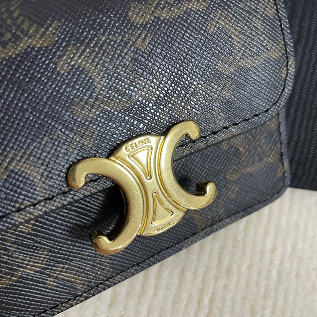 Celine CARD HOLDER WITH FLAP TRIOMPHE IN TRIOMPHE CANVAS 10I583 brown