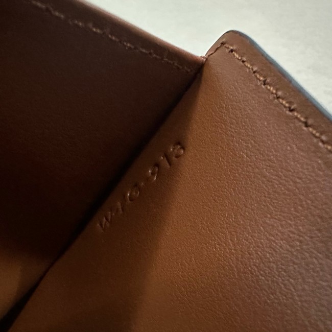 Celine MEDIUM STRAP WALLET NINO IN TRIOMPHE CANVAS AND LAMBSKIN 10M912 TAN